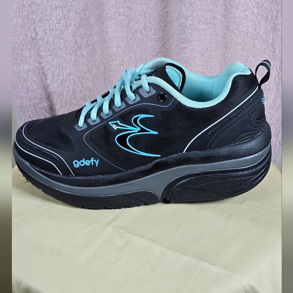Gravity Defyer Women's Black and Teal Sneakers Size 9 - Picture 4 of 8